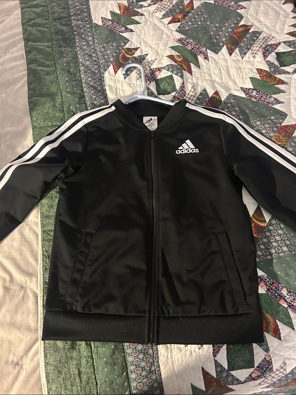adidas Black Jacket with White Stripes